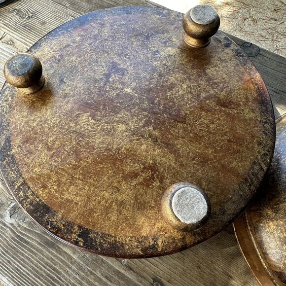 Vintage Burmese-Style Gold Wooden Lidded Bowl - Picture 11 of 12